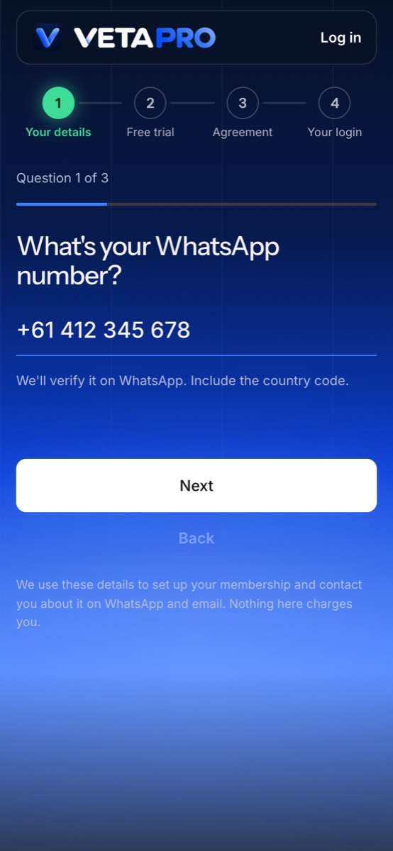 Step 1: Your details